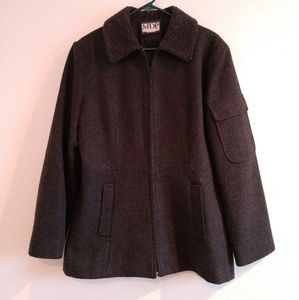 Winter Coat Gray Wool Blend MDP Mario De Pinto Size Large Chest 40"